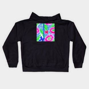 Neon colours floral watercolor pattern Kids Hoodie